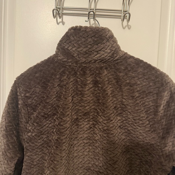 Free Country Brown Mocha Women's Cable Braided Butter Pile® Teddy Jacket - Picture 13 of 15